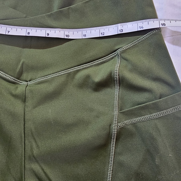 2 Pairs Olive Green Women's Athletic Shorts - Picture 7 of 11
